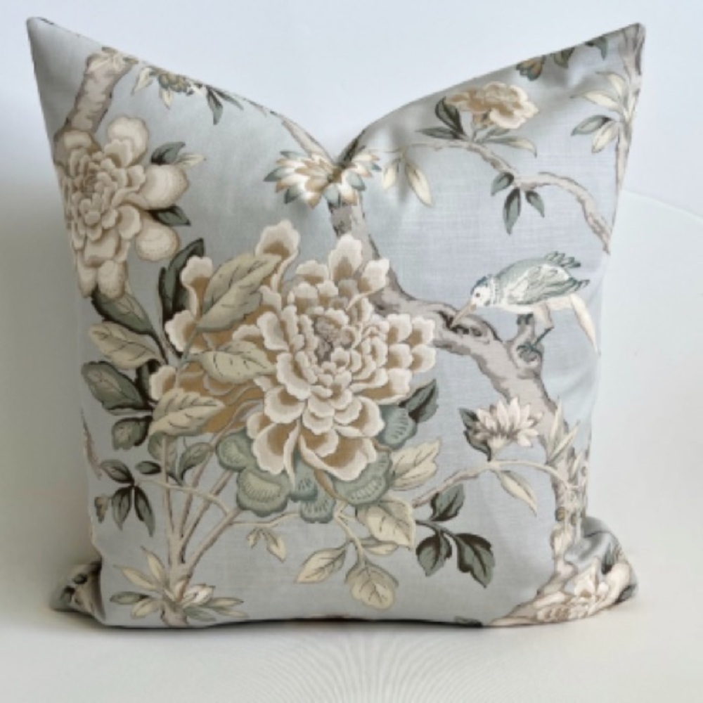Floral pillow Cover with Birds